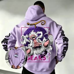 One Piece Gear 5 Luffy Devil Fruit Hoodie 2026 New Japanese Anime Fashion Y2K Casual Sportswear Men's Couple Hooded Sweatshirt