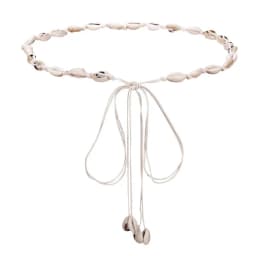 White Shell Thin Waist Belt for Women Bohemian Ethnic Style Woven Waistband Ropes Lady Dress Decorative Straps Summer Accessory