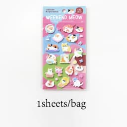 Mr.Paper 1 Sheet 3D Felt Pet Stickers Pet Lover Series Kawaii Cat & Dog Fluffy Puffy Sticker for Journal Scrapbook Decor