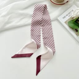 New Slim And Long 80x6CM Small Scarf For Women Versatile Black Striped Hair Tie Bag Decoration Scarves Party Gift