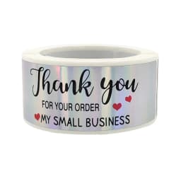 120pcs Rectangle Thank You For Your Order Sticker for packaging Stationary Stickers Roll Black Pink Transparent Thank you labels