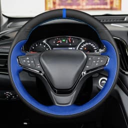Car Steering Wheel Cover Hand-Stitched Anti-slip Black Genuine Leather For Chevrolet MALIBU XL Equinox Monza Trax Cavalier