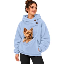 Women Casual Plush Solid Color Pet Pocket Half Zipper Hoodless Sweatshirt Funny Pullover Polyester Sweatshirt Women