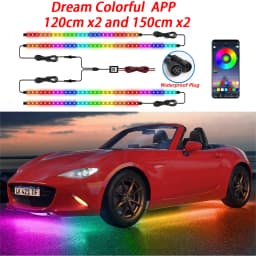 RGB Flexible Car Underglow Light Strip 12V LED Underbody Ambient Light With App Control Neon Auto Decorative Atmosphere Lamps