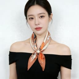 Luxury Design Magnetic Button Summer Silk Scarf Women Magnetic Pearl Necklace Scarves High End Matching Shirt Scarves Ladies