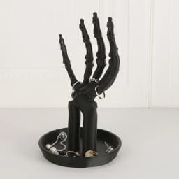 Gothic Skeleton Hand Jewelry Stand Black Plastic Necklace Earring Organizer Monster Hand Jewelry Display Tray Retro Home Decor