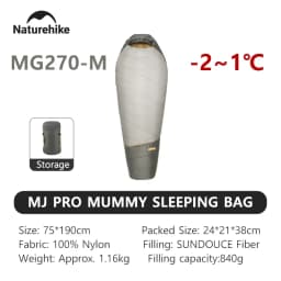 Naturehike Camping Sleeping Bag MJ PRO Ultralight Waterproof Mummy 4 Season Backpacking Sleeping Bags Outdoor Traveling Hiking