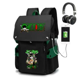 One Piece Zoro Print School Backpack Large Capacity Casual Daypack Travel Bag for Kids Teens