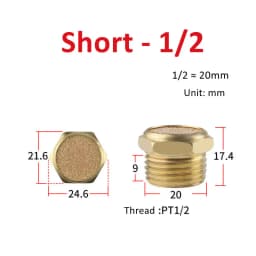 Pneumatic Exhaust Muffler Silencer M5 1/8 1/4 3/8 1/2 3/4 BSP Male Thread For Air Noise Brass Adjustable Long Short BSL SLM SLL