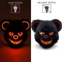 Hot Bloody Rabbit Bear Luminous LED Mask Halloween Horror Bunny Mask Carnival Party Props Cosplay Dress Up Headgear