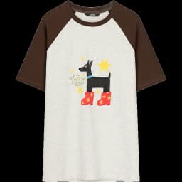ELFSACK Women's Sweet Short Sleeve Graphic Tee with Cute Print, T-Shirt with Multiple Color Options, Loose Casual Autumn Top