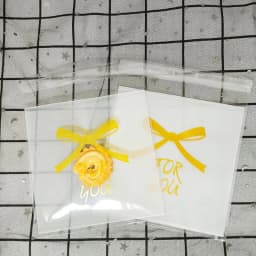 Flower Dot Bow Plastic Bag Wedding Birthday Cookie Candy Gift Packaging Bags OPP Self Adhesive Party Favors Decoration 14x14cm