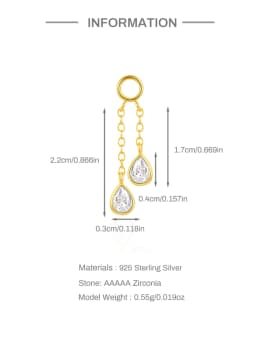 AIDE 1 Piece 925 Sterling Silver Spare Parts Chains Part For Stud Earring Piercing Hoops Drop Earring Women Fine Jewelry Gift