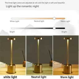 LED Table Lamp Touch Sensor Rechargeable Desktop Night Light Wireless Reading Lamp for Restaurant Hotel Bar Bedroom Decor Light