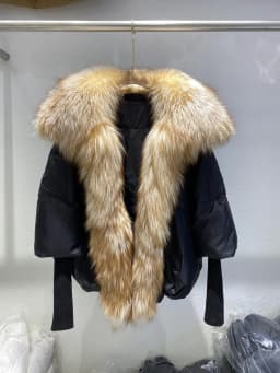 Janveny Large Real Silver Fox Fur Collar 2026 White Duck Down Jacket Women Winter Luxury Puffer Coat Oversize Feather Outwear