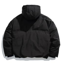 Winter Men Jackets Diagonal Zipper Hooded Parkas Thicken Warm Coat Black Loose Casual Padded Jacket Outwear for Male 2025