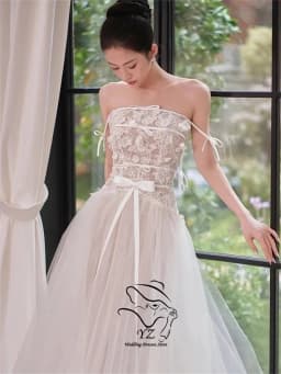 YZ Ivory Bow Belt Lace Wedding Dresses Korea Photoshoot A-line Bridal Gowns Korea Modern Reception Dress Customized 2026 