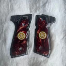 2026 New Model 92FS Pistol Grip - Black Wood with Golden Embossing