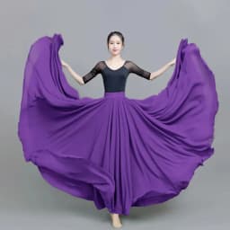 720 Degree Large Swing Dance Skirts Double-layer Chiffon Skirt Spring Summer Autumn High Waist Ethnic Style High-grade Skirts