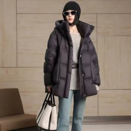 High-End Down Jacket Women 2026 Winter Thicken Cream Puff-Like Warm Hooded Loose White Duck Down Fashion Women Down jacket H575