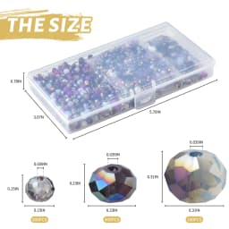 1000 Pcs/Box 4 6 8mm AB Faceted Crystal Rondelle Glass Round Loose Spacer Beads Crafts for DIY Making Jewelry Bracelet Necklace