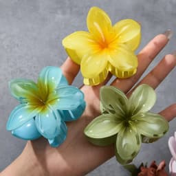 3Pcs/18Pcs Egg Flower Hair Clips Gradient Candy Color Flowers Suitable for Daily Backcombed Ponytail Shark Clip Hair Accessories