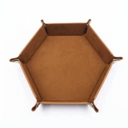 Hexagonal Flannel Dice Tray Foldable Storage Box PU Game Tray desktop Storage Box Jewelry Tray