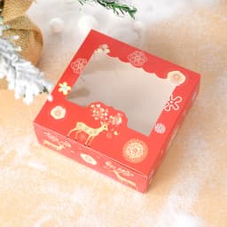 5Pcs Christmas Cookie Box With Window Candy Chocolate Biscuit Packaging Boxes Xmas Gift Wrapping 2026 New Year Party Treat Box