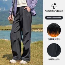 GOLDEN CAMEL Men's Hiking Pants Workwear Warm Plus Fleece Pant Straight Paratrooper Loose Sport Trousers Outdoor Water-repellent
