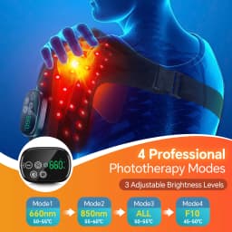 Cordless Red Light Electric Heating Vibration Massage Pad Infrared Shoulder Massager Hot Compress Belt for Relaxation
