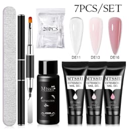 MTSSII 20m Extension Nail Gel Set Manicure Set Finger Quick Buliding Extension Gel Nail Polish Kit Soak Off UV Gel LED Nail Art