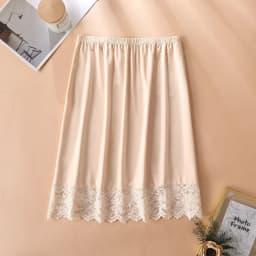Thin Ice Silk Modal Female Half Length Skirt Lace Anti-Penetrating Underskirt Anti-glare Mesh Flower Innerwear Short Skirt Women