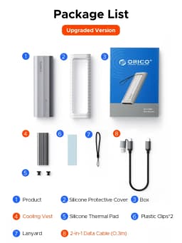 ORICO M.2 NVMe SATA SSD Enclosure Tool-Free USB External 10Gbps M.2 NVMe To USB Adapter Support UASP for PCIe NVMe and SATA SSD