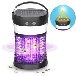 3000V Solar Mosquito Killer with 360° UV & 10H Runtime – USB-C Charging, 3 Lighting Modes, Safe for Kids/Pets, Ideal for Patio, Camping, Garden