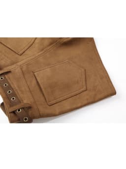 Women's Brown Y2k Micro Suede Shorts 2000s Vintage Harajuku Hot Shorts Aesthetic Oversize High Waist Mini Booty Short Pants 2025