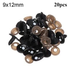 20/40Pcs 7-12mm Black Plastic Oval Safety Eyes For White Bear Doll Animal Puppet Crafts Children DIY Toys Plush Doll Accessories