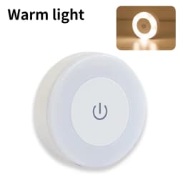 6CM Rechargeable LED Night Light with Touch Switch Magnetic Round Wall Lamp 3 Colors Dimmable Bedroom Cabinet Stairs Night Lamp