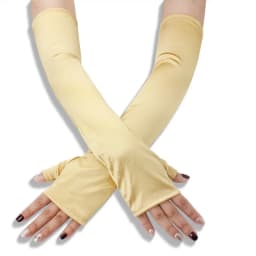 49cm Women Satin Long Fingerless Gloves Solid Retro Style Opera Wedding Evening Dress Accessories Etiquette High Elasticity