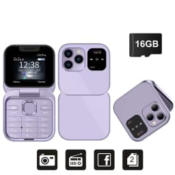 SERVO I16 PRO Foldable Mini Mobile Phone 2G Dual SIM Card Speed Dial Magic Voice 1.77'' Screen 3.5mm Jack Flip Cellphone Type-C