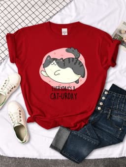 Chubby Little Gray Cat Cute Print T-Shirt Woman Kawaii Cartoon Blouses Women Fashion oversize Harajuku Shirt Funny Girl T Shirts