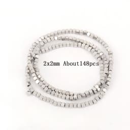 Natural Silver Color Hematite Stone Cylinder Irregular Loose Round Beads For DIY Jewelry Making Bracelet Earring Accessories