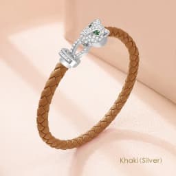 MOONLIGHT Classic Design Exquisite Cheetah Zircon Bracelet for Women Braided Leather Bracelet Quality Banquet Couples Gift