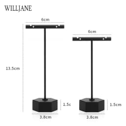 Black Metal Earrings T-Bar Stand Necklace Chains Ring Jewelry Hanging Holder Organizer Watch Counter Display Stand for Selling