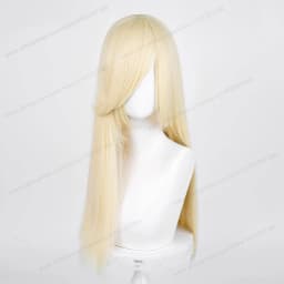 60cm Long Straight Cosplay Synthetic Wig With Bangs Golden Yellow Green Blonde Purple Heat Resistant Hair Anime Wigs + Wig Cap