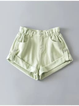 Wixra Women Basic Denim Shorts Candy Color Summer New Trendy Pants High Waist Casual Jeans Bottom