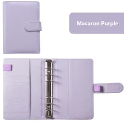 2024 New PU Leather Notebook A6 Binder DIY Planner Organizer 8 Zipper Pockets 12Pcs Budget Sheet 2Pcs French Alphabet Stickers