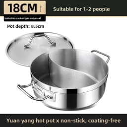 Stainless Steel Dual Hot Pot | Thickened Large-Capacity Pot for Home & Induction Cooking