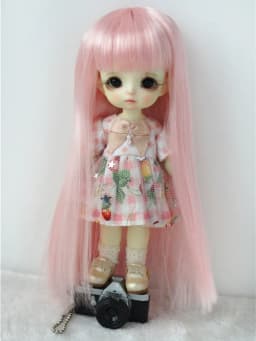 JD056 1/12 1/8 1/6 1/4 1/3 OB11 YOSD MSD SD Blythes Long Straight Hair With Full Bang Doll Wig 18"AG Doll Accessories
