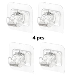 2/4PCS Curtain Rod Brackets Self Adhesive Curtain Rod Holder Hooks Nail Free Adjustable Curtain Rod Hooks Curtain Hangers