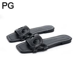 PG Minimalist Square Front Slide Sandals Double Hollow Detail Low Flat Heel Spanish All Match Office Commute Summer Footwear